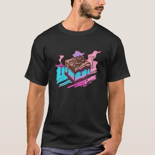 Artistic Brownies Retrowave Meets Pastel Vaporwave T-shirt (Voorkant)