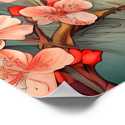  Artistic Butterfly Illustration Art Poster (Hoek)