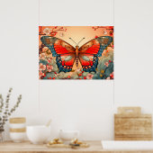  Artistic Butterfly Illustration Art Poster (Keuken)