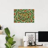Artistic Calico Cat Camouflage Abstract Pattern Poster (Thuiskantoor)