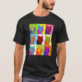 Artistic Cat 1960s Pop Cat Cat T-shirt (Voorkant)