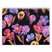 Artistic Cat en veranderende Waterverf Flowers Kalender (Hoes)