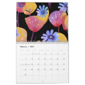 Artistic Cat en veranderende Waterverf Flowers Kalender (Feb 2027)