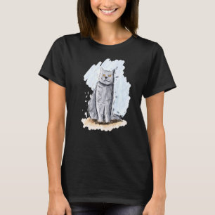 Artistic Cat Handgetekende Schets van een Britse S T-shirt