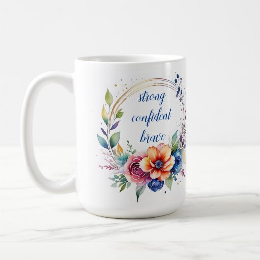 Artistic Ceramic Floral Inspirational Mug  Koffiemok (Links)