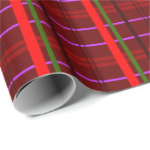 Artistic Checkered – Red Green Retro stijl Cadeaupapier (Rol Hoek)