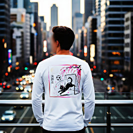 Artistic Cherry Blossom Cat Soccer For Japanese Ar T-shirt