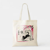 Artistic Cherry Blossom Cat Soccer For Japanese Ar Tote Bag (Achterkant)