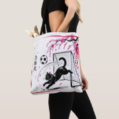 Artistic Cherry Blossom Cat Soccer For Japanese Ar Tote Bag (Dichtbij)