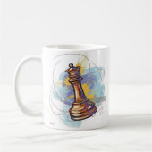 Artistic Chess King Coffee Mok – Abstracte kleur (Links)