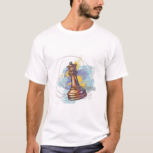Artistic Chess King T-Shirt - Levendig ontwerp voo (Voorkant)