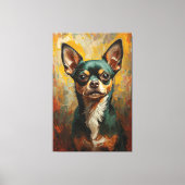 Artistic Chihuahua Portrait Vibrant Oil Painting Canvas Afdruk (Voorkant)