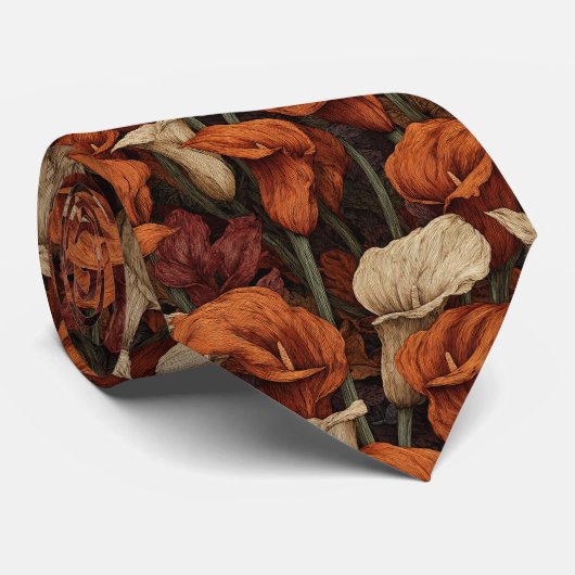 Artistic Christmas Gift For Husband Calla Lilies Stropdas (Opgerold)