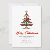 Artistic Christmas tree greeting card editable Feestdagenkaart (Voorkant)