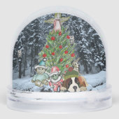 Artistic Christmas Tree Scene Snow Globe Sneeuwbol (Achterkant)