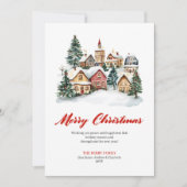 Artistic Classic Christmas Scene Greeting Card Feestdagenkaart (Voorkant)