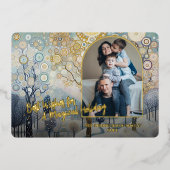 Artistic Classic Trendy Winter Wonderland Art Gold Folie Feestdagenkaart (Voorkant)