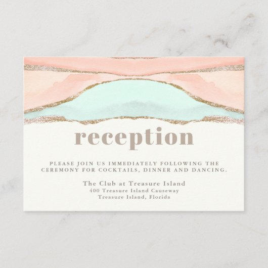 Artistic Coastal Waterverf Abstracte ontvangst Informatiekaartje (Voorkant)