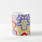 Artistic Coffee Mok – Rood, Blauw & Geel (Center)