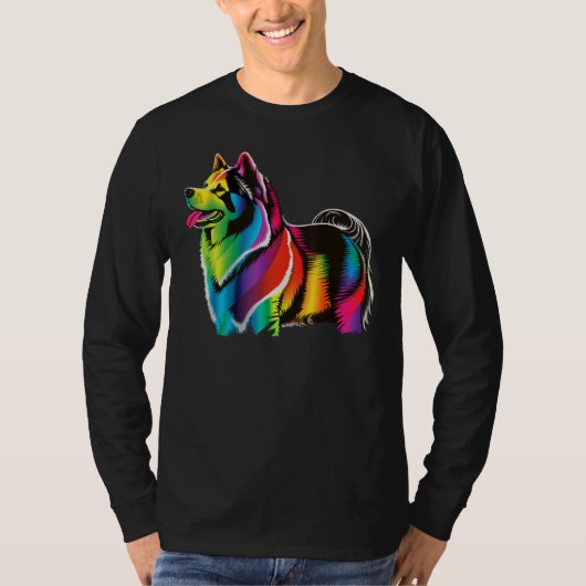 Artistic Colorful Pop Art painted Alaskan Malamute T-shirt (Voorkant)