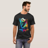 Artistic Colorful Pop painted Panda T-shirt (Voorkant volledig)