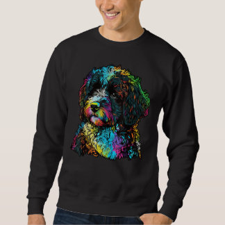 Artistic Colorful Pop painted Portuguese Water Dog Trui
