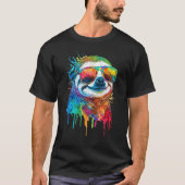 Artistic Colorful Pop painted Sloth T-shirt (Voorkant)