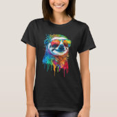 Artistic Colorful Pop painted Sloth T-shirt (Voorkant)