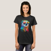 Artistic Colorful Pop painted Sloth T-shirt (Voorkant volledig)