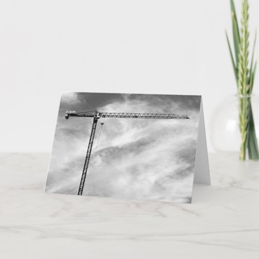 Artistic Construction Crane Black and White Photo Kaart (Voorkant)