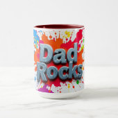 Artistic Dad Rocks Color Burst Mug Mok (Midden)