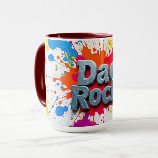 Artistic Dad Rocks Color Burst Mug Mok (Voorkant links)