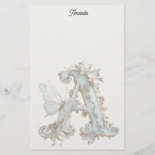 Artistic Decorated Letter A Briefpapier (Voorkant)