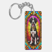 Artistic Dog Glas in lood Portrait Sleutelhanger (Voorkant Links)