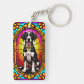 Artistic Dog Glas in lood Portrait Sleutelhanger (achterkant)