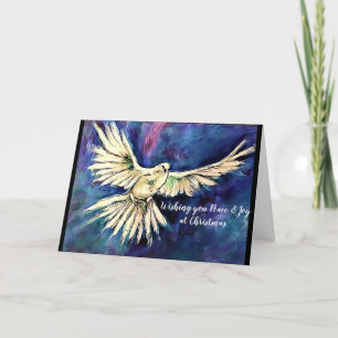 Artistic Dove Christmas Kaart, Verheffende kunstka Feestdagen Kaart