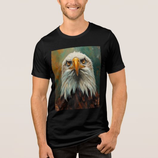 Artistic Eagle Portrait - Levendig olieverfschilde Tri-Blend Shirt (Voorkant)