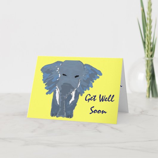 Artistic Elephant Get Well Soon Kaart (Voorkant)