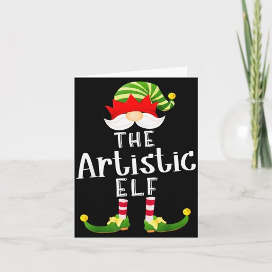Artistic Elf Group Christmas Funny Pajama Party  Kaart (Voorkant)
