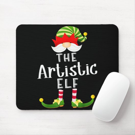 Artistic Elf Group Christmas Funny Pajama Party  Muismat (Met muis)