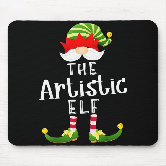 Artistic Elf Group Christmas Funny Pajama Party Muismat (Voorkant)