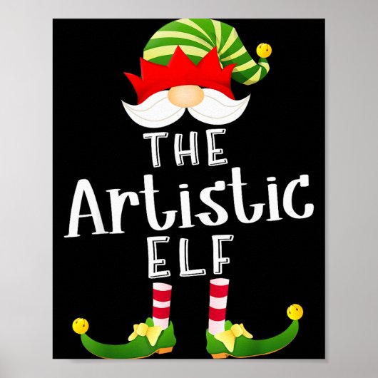 Artistic Elf Group Christmas Funny Pajama Party Poster (Voorkant)