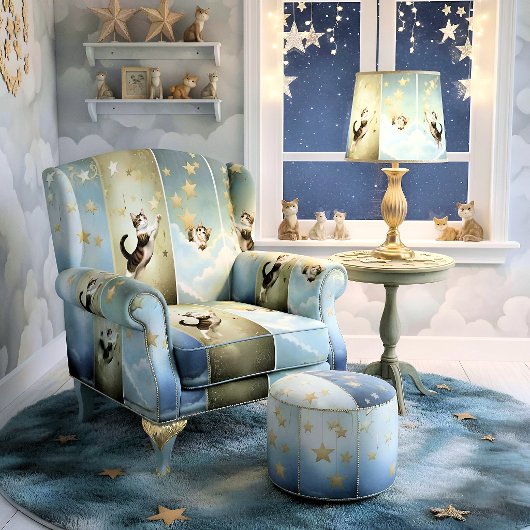 Artistic Fabric Panel Cats Stof