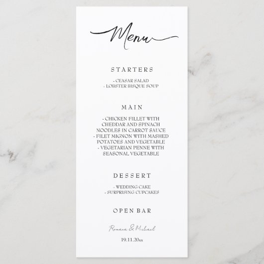 Artistic Fairy Floral Garden Waterverf Menu (Voorkant)