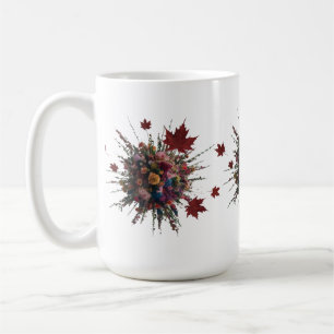 Artistic Floral Burst Design Coffee Mok