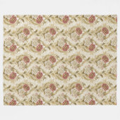 Artistic Floral Damask Stromende Patronen Fleece Deken (Voorkant (Horizontaal))