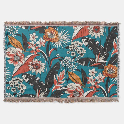 Artistic Floral Deco: naadloos patroon Deken (Voorkant)