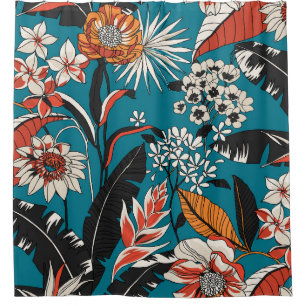 Artistic Floral Deco: naadloos patroon Douchegordijn