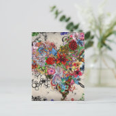 Artistic Floral Heart Valentijn Feestdagenkaart (Staand voorkant)