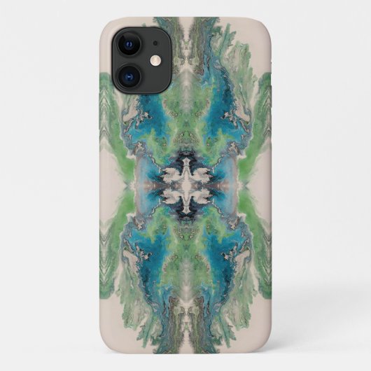 Artistic Fluid Abstract in Aqua & Green Case-Mate iPhone Case (Achterkant)